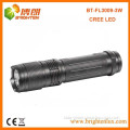 Factory Sale Good Quality Aluminum Pocket Size 3watt cree small powerful led flashlight with 3AAA Battery